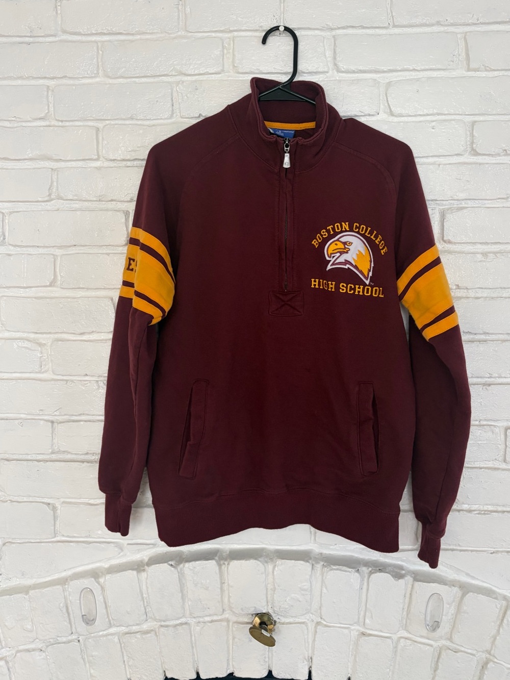 Men’s small Boston college high school BC High champion quarter zip sweater sm
